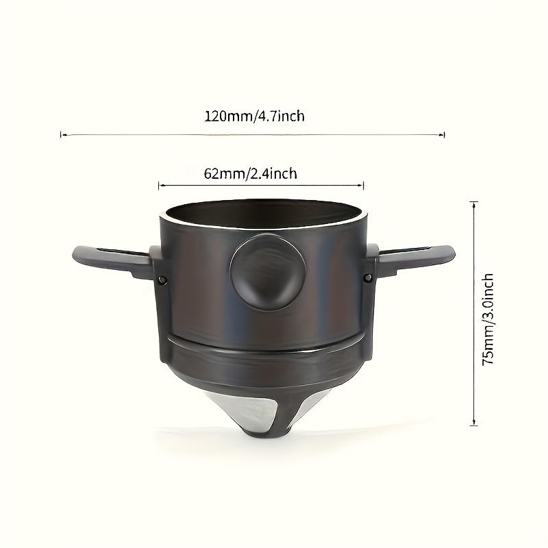 1 Piece Portable Folding Coffee Filter - Stainless Steel Mesh Filter with Ear-mounted Handle, Easy To Clean and Use, Great for Office