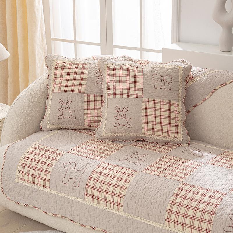 Sofa Cushion Four Seasons Universal Pure Cotton Cushion Simple Modern Nordic Cotton Non-Slip Sofa Towel Cover Cloth Cushion Summer