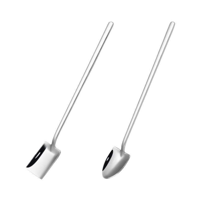 1 Pcs Retro Creative Spade Spoon 304 Stainless Steel Long Handle Coffee Stirring Spoon Net Red Dessert Watermelon Spoon