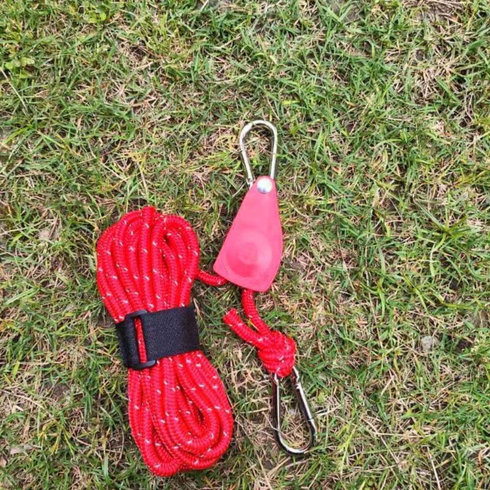 4mm*2m Tightener Fastening Pulley Ratchet Hangers Multicolors Awning Wind Rope Hook  Outdoor Tool