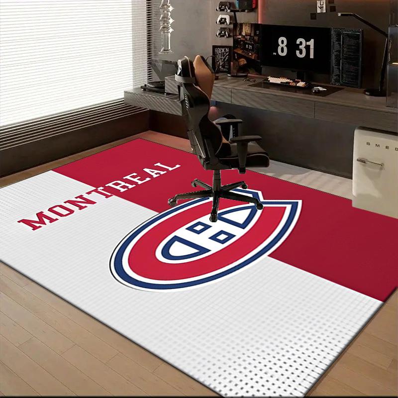 Canadiens Eishockey Team Fußmatte für Wohnzimmer, Spielzimmer, Büro, Schlafzimmer, Bürobodenmatte Verspieltes Design, Weihnachts-Fan-Geschenke