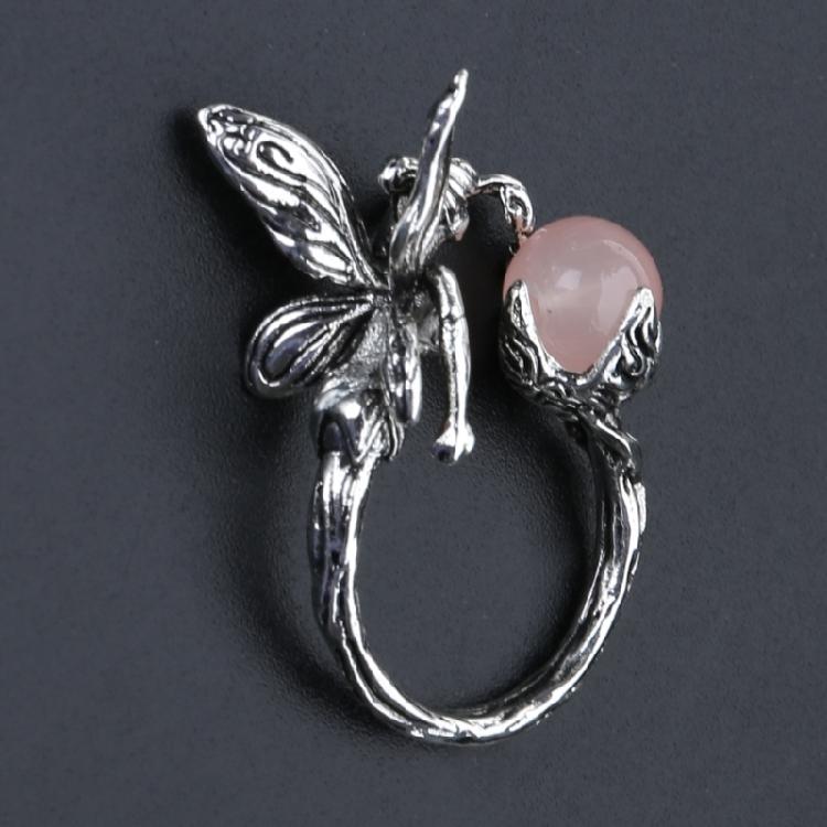 Incantevole Anello Angelo Folletto Misura Regolabile Anelli Aperti Ornamento Gioielli alla Moda per Feste e Abbigliamento Casual