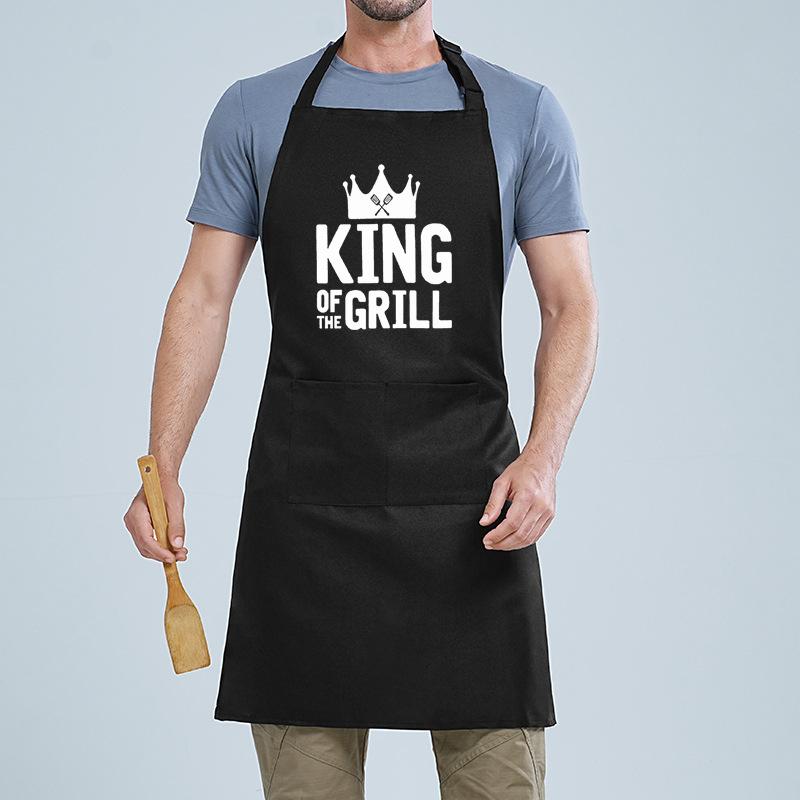 Neck Letter Printed Apron Home Kitchen Male And Female Couples Bbq Baking Catering Work Apron
