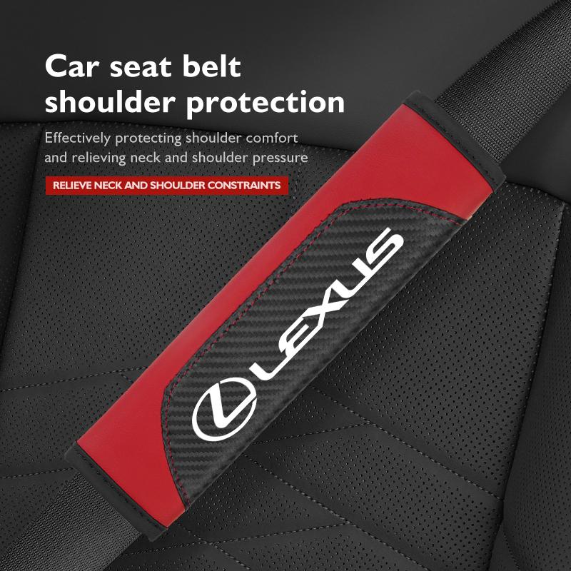 For Lexus Car Seat Belt Leather Safety Shoulder Covers Auto Accessories CT200H ES250 ES300H IS250 IS200 GS300 GS460 GX470 LS400