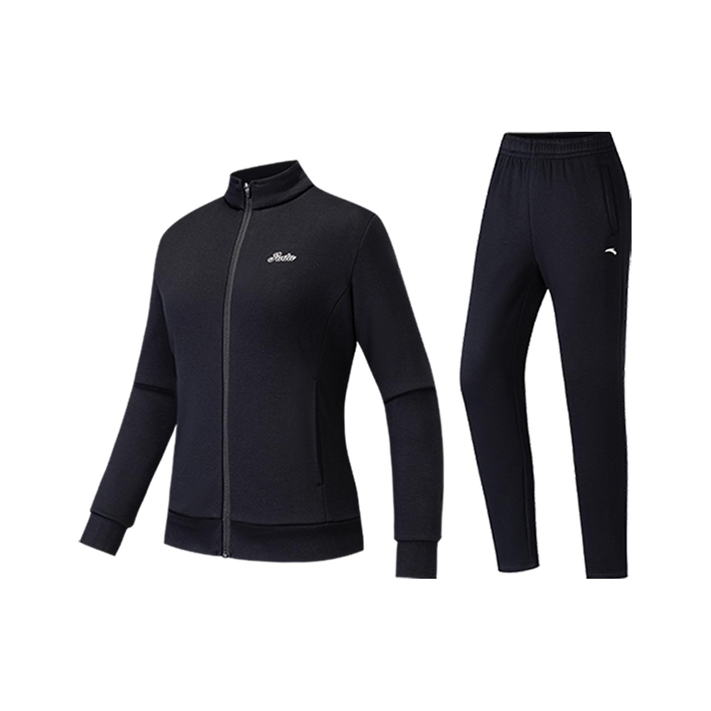 

Anta Уличный Походный Спорт Удобный Модный Простой Городской Повседневный Флисовый Теплый Костюм Женский костюм Базовый-Черный 962617202N-3 XL