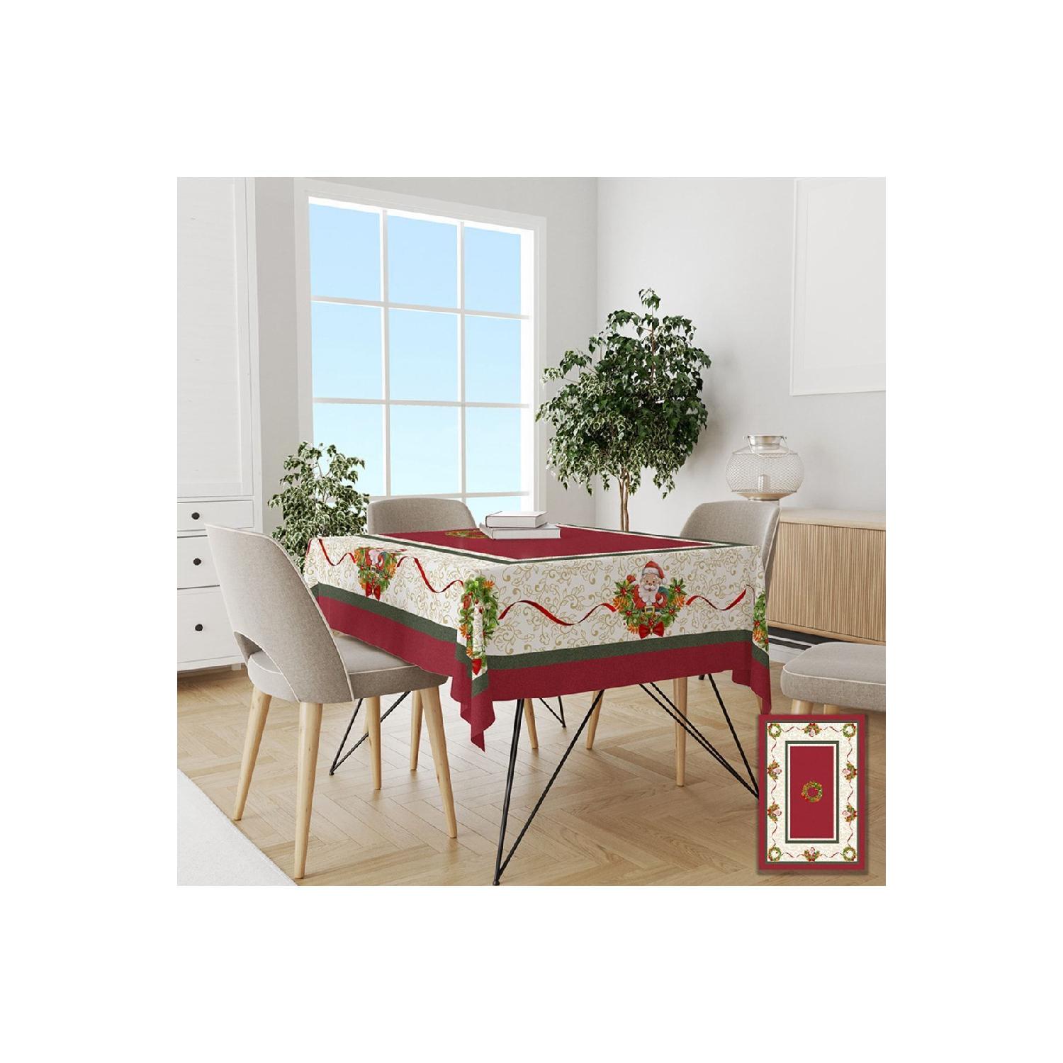 

Christmas Santa Claus Patterned Tablecloth 120 x 150 красный