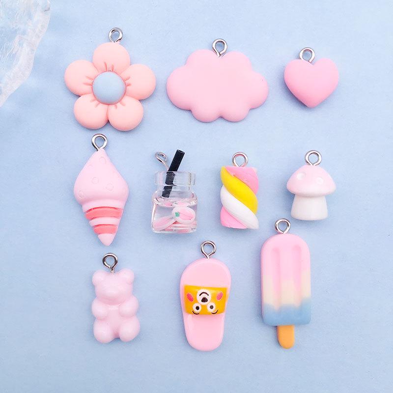 

9-Color Resin Pendant Charm Set: DIY Fruit Phone Case Accessories