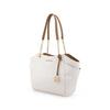 Michael Kors MK Jet Set Chain Monogram Large Logo PVC Tote Bag Women Tote Vanilla-White 35F8GTVE7B-VANILLA