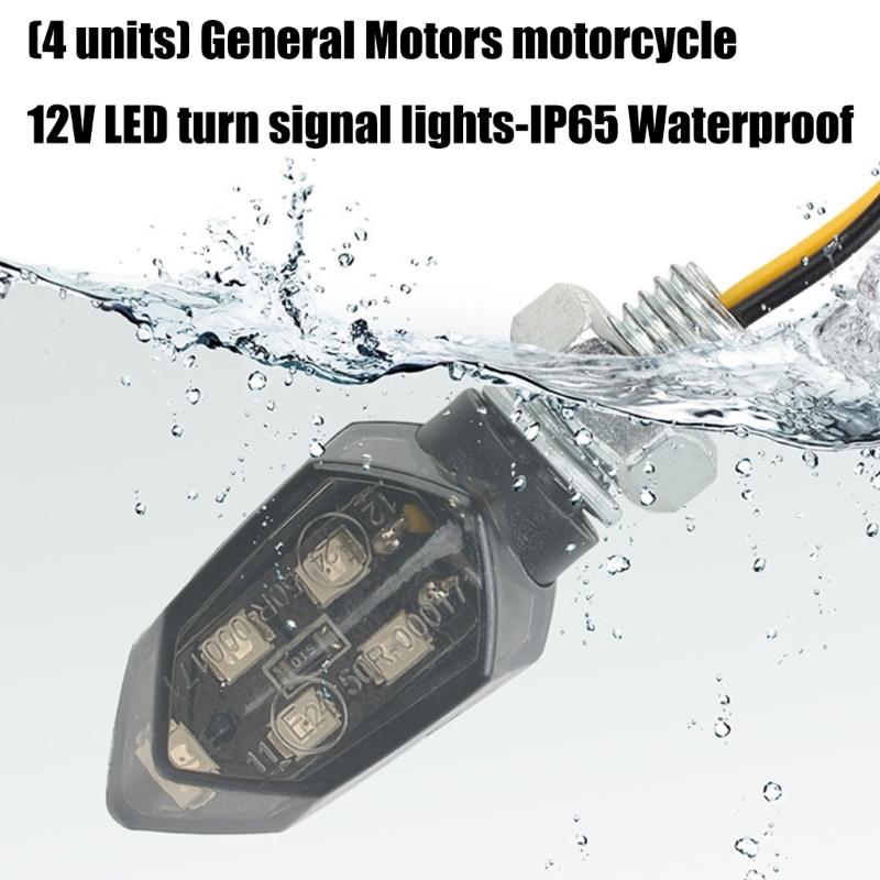 Upgrades Bright LED Motorcycle Indicator Lights 12V Universal Fit Weatherproof ABS Housing for Cruiser Sports Bikes