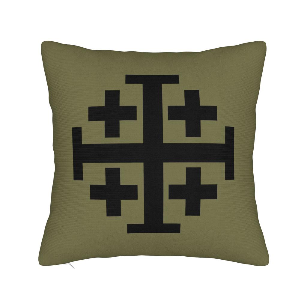 Jesus Christian Cross Faith Jerusalem Cross Square Pillow Cases Cushion Cover Creative Zipper Decorative Pillowcase For Car
