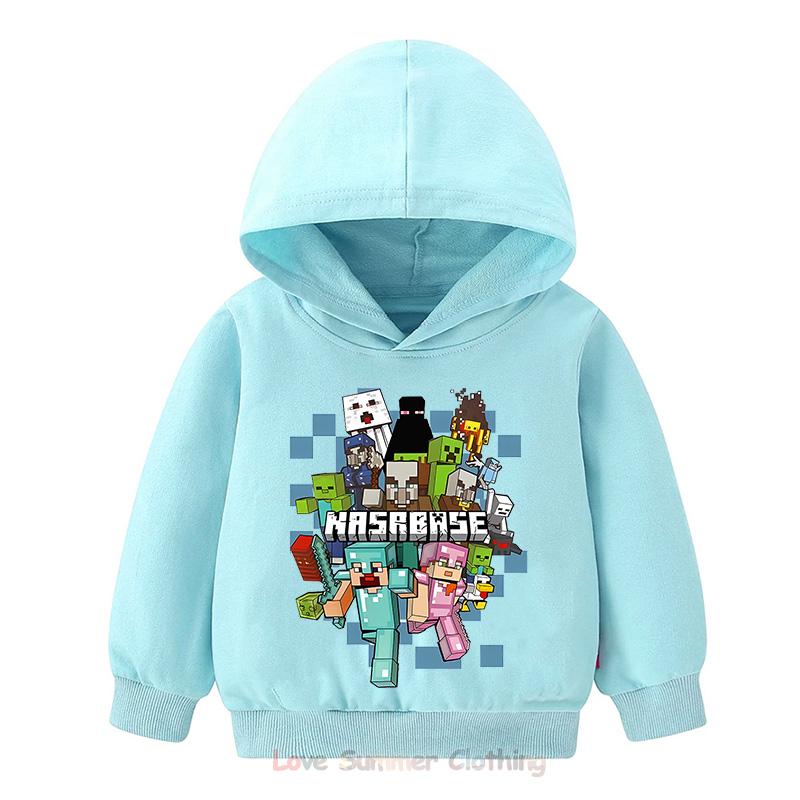 Minecraft Hoodie for Kids HD Print Boyd and Girls Pullover Polyester  Casual Girls Sweatshirt Fall Many Colors Age 4-14