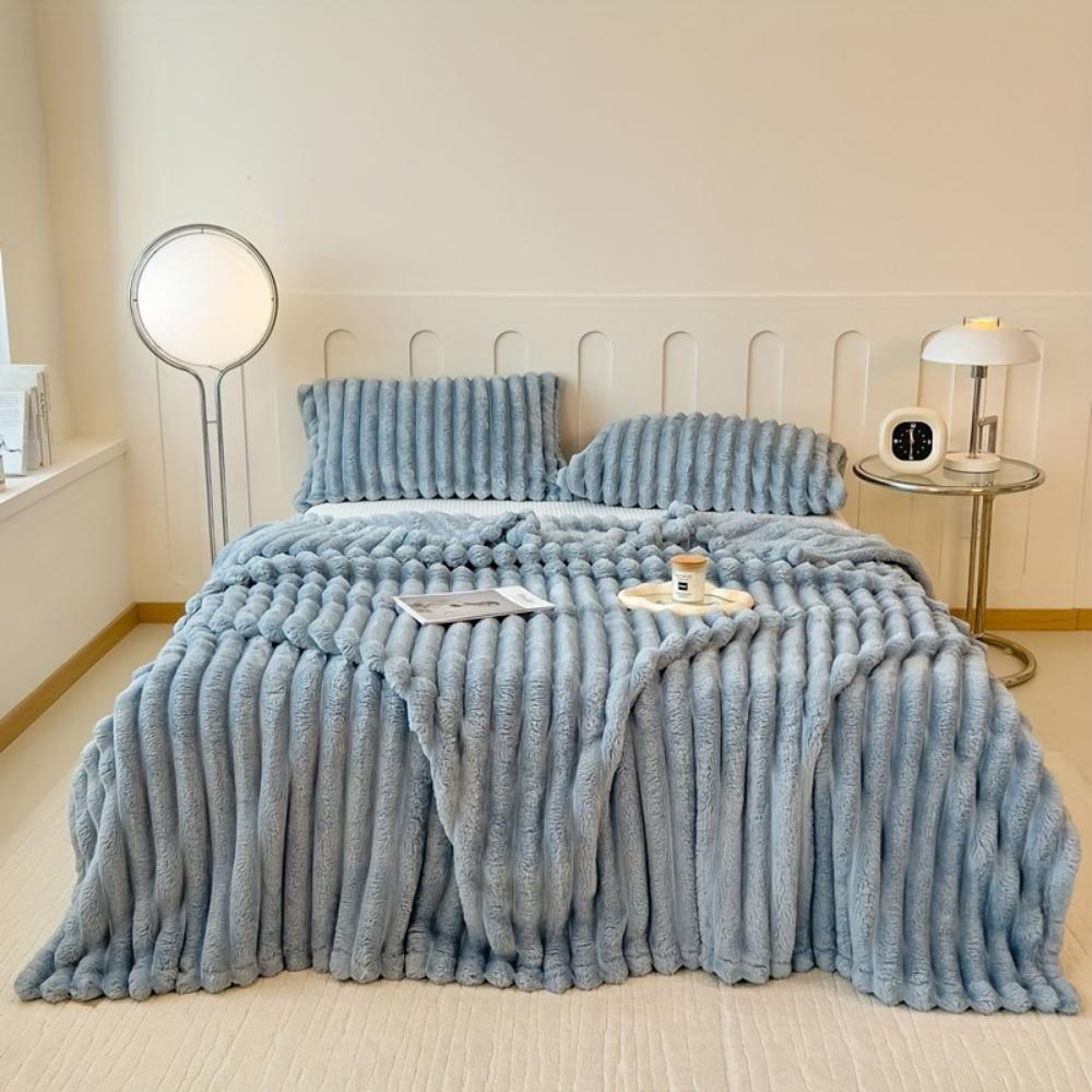 Luxusná deka z umelej králičej kožušiny 180 * 200 cm - mäkká, teplá a útulná na pohovky, postele, kancelárie a cestovanie, útulný darček na všetky ročné obdobia, ideálny na Vianoce