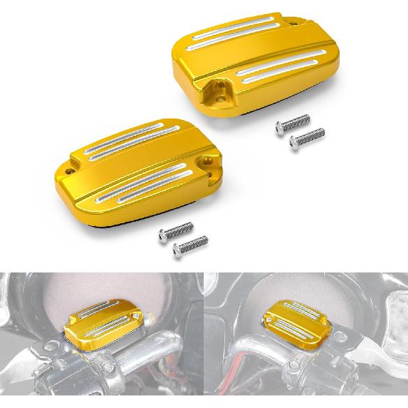 NICECNC Black Left & Right Clutch Brake Reservoir Cover with Rubbers/Gaskets Compatible with Harley Electra Glide Standard FLHT 2019-2020,