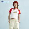 Women's Spring 2025 Color Block Raglan Cropped T-Shirt