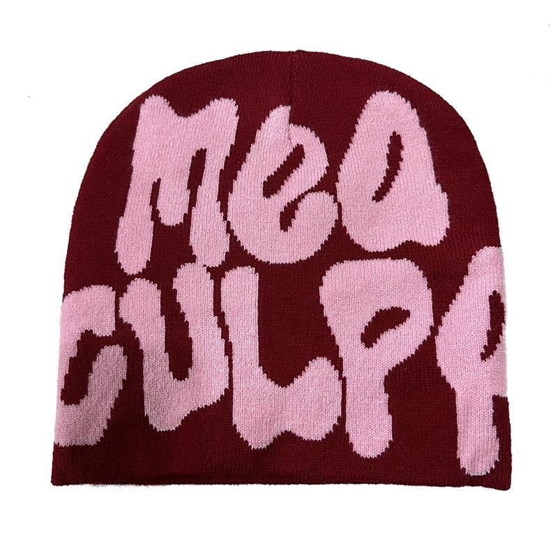 Hip Hop Trend Letter Knit Beanie - Unisex Wool Jacquard Hat