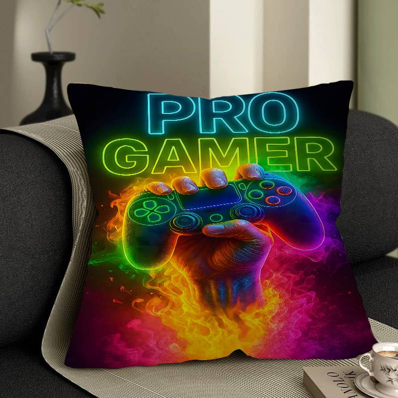 Pop Neon Video Game Character Pillow Case Cushion Cover Car Throw Pillow Case For Sofa Car Christmas Gift 40x40cm 45x45cm