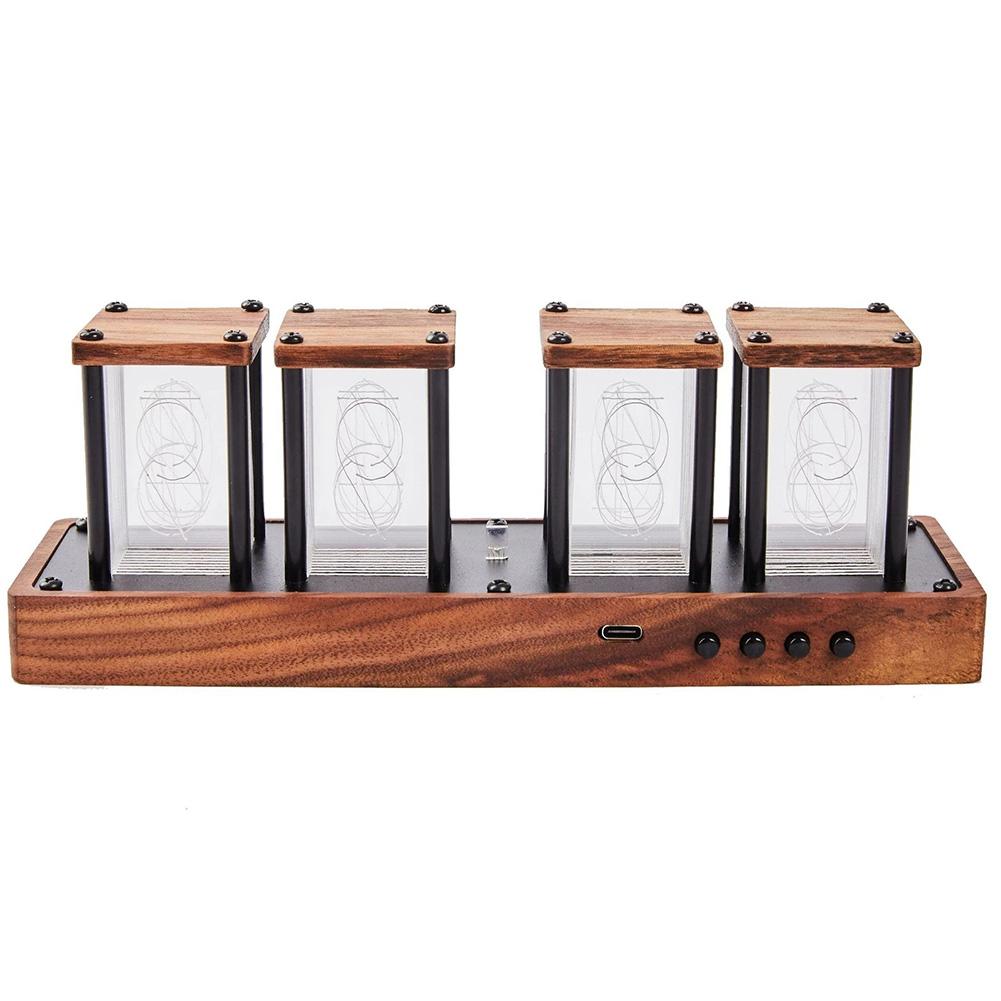 

Desktop Decor Glow Tube Clock Acrylic And Wood Clock Design DIY Clock Wooden Kit Acrylic And ABS Walnut Wood Panel