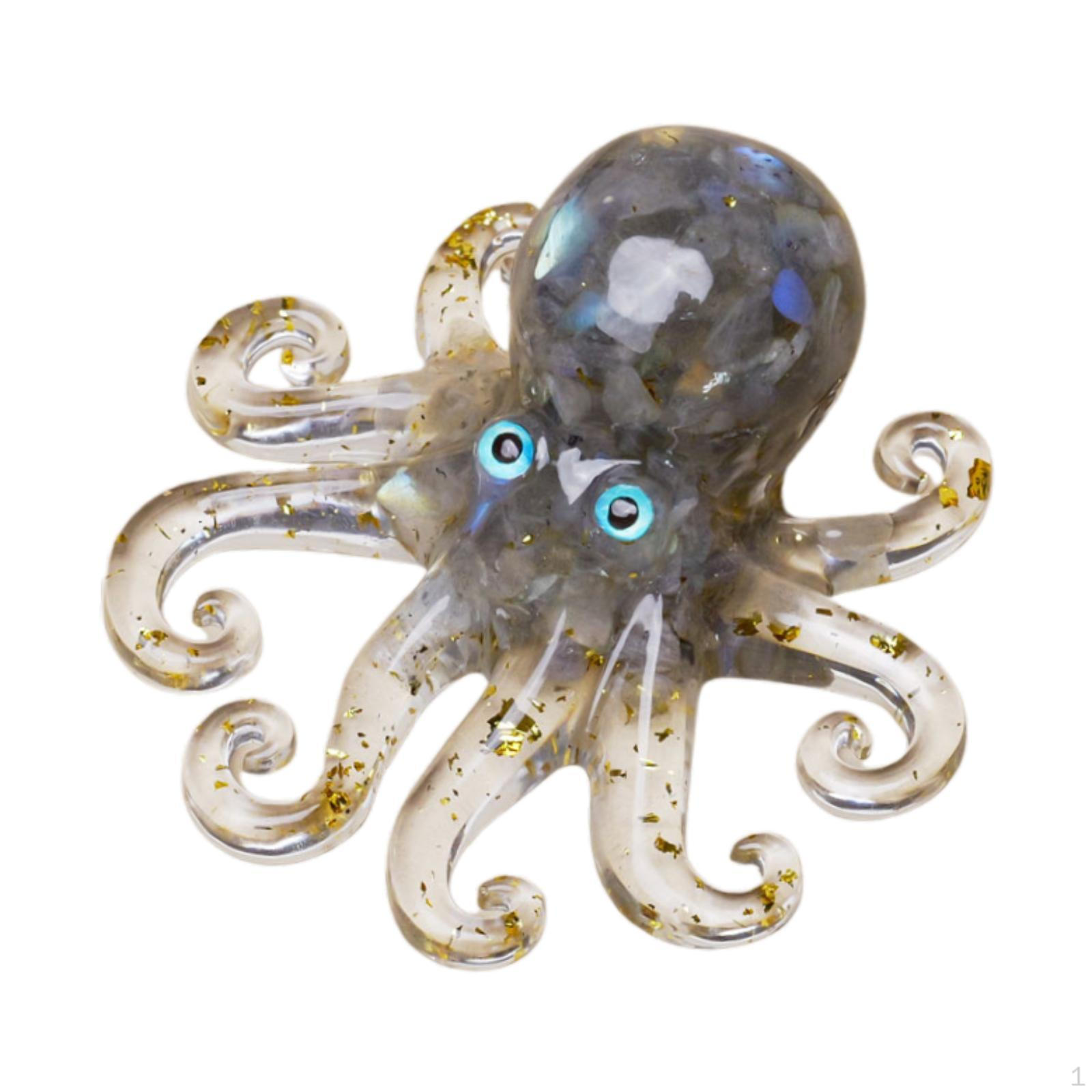 

Crystal Gravel Octopus Figurine 3.94 Ladies Gift for Office Home Desktop Labradorite