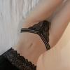 Fully Transparent Lace Tback Ultra-thin Design Sense Striped Sexy Panties Hot Temptation Thong Female 2274