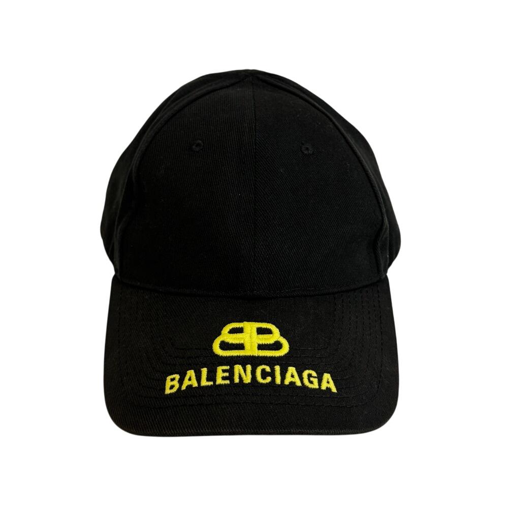 Balenciaga Hat Baseball Cap Baseball BB Logo Cotton Cap Black Cotton Used