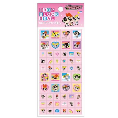Kamio Japan Powerpuff Girls Drop Block Tile 248861 Stickers, Pink, Stickers, Stickers, Decoration, Marks,