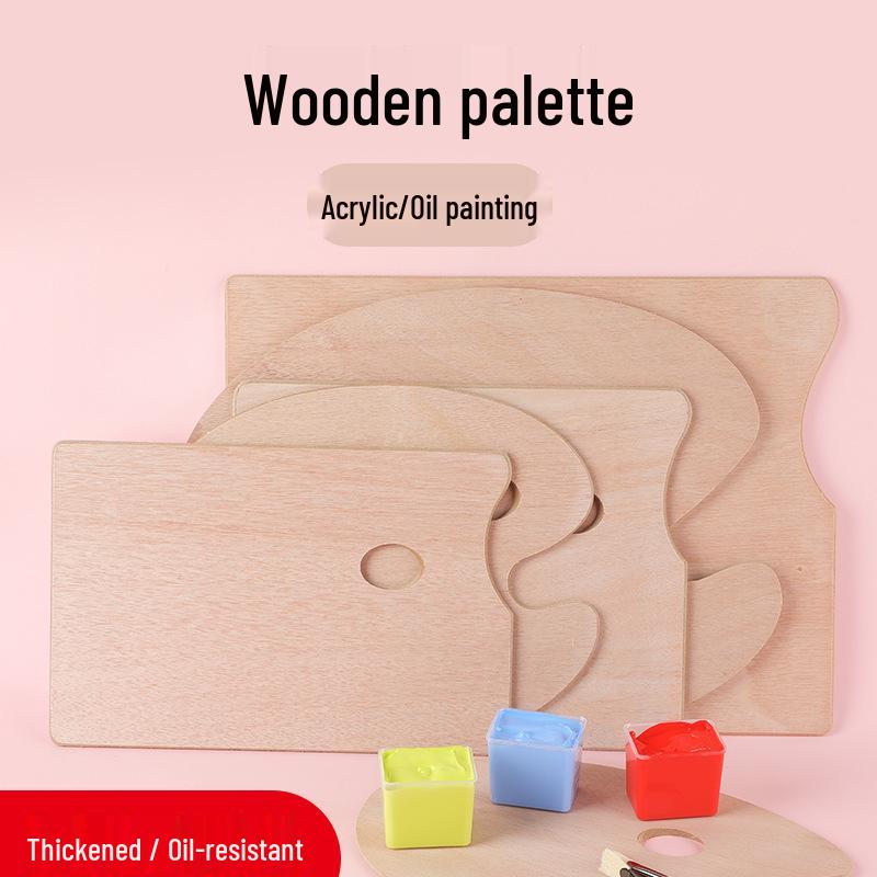 Large Oval Wooden Paint Mixing Palette for Oil and Gouache