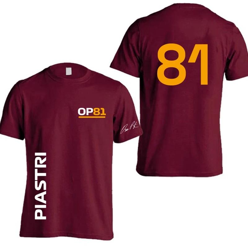 

Oscar Piastri 81 Driver Logo Racing Team Men T-shirt Summer Short Sleeve Women Tee Shirts Fashion Couple Clothes Top XXXL бордовий