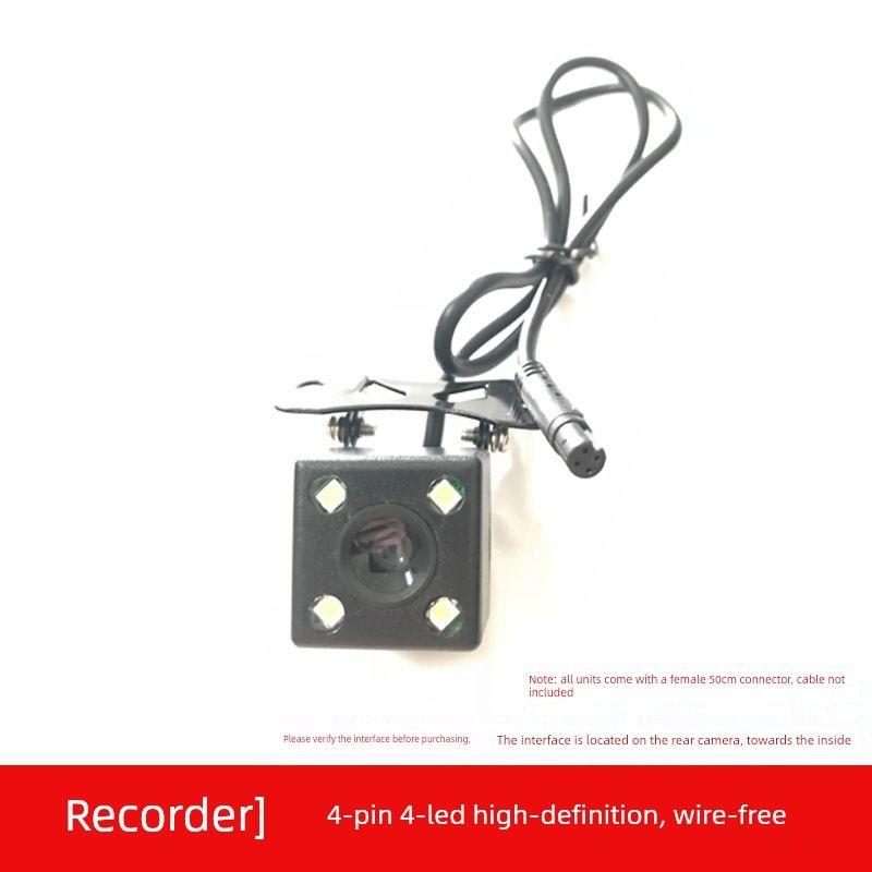 

Universal Driving Recorder Rear Camera Night Vision Car Rear View Reversing Image Camera High-Definition Waterproof and Shockproof 4-Pin 4-Led High-Definition, Wire-Free (12V)