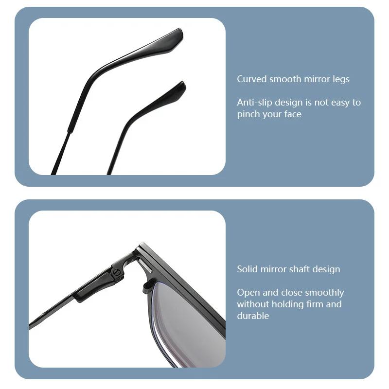 2+1 Men Fashion Alloy Glasses Frame With Polarized Clip On Sunglasses And Night Vision Women Eyewear