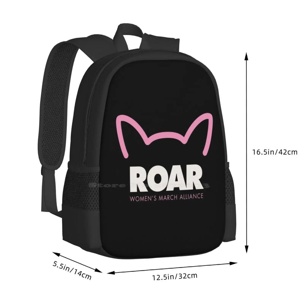 Pink Pussy Roar-Women's March Alliance Bag Backpack For Men Women Girls Teenage Womens March Pussy Hat