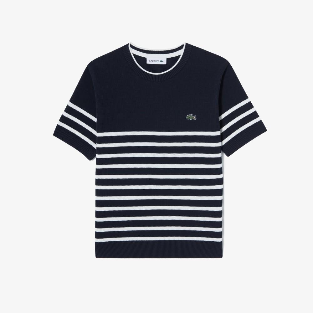 [lacoste] Women's Striped Short-Sleeve Sweater AF415E-56G166