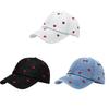 Lovely Heart Stitched Cotton Baseball Cap Comfortable Fit Adjustable Strap For Warm Weather Outfits