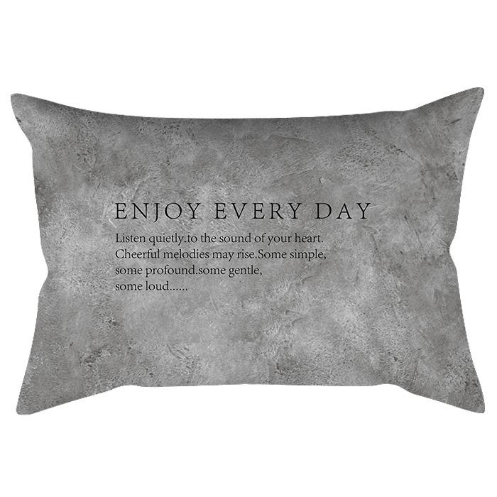 Black and white simple marble pattern printed waist pillowcase sofa living room rectangular cushion cover