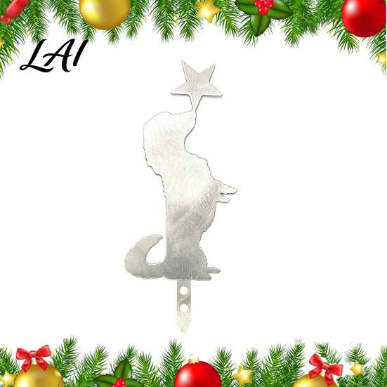 Christmas Tree Finishing Touch Metal Dog Topper 11.81 Inch Cute Dachshund Topper Pet Ornament with Star Holiday Decoration Gifts for Lovers Unique