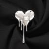 Fashion Punk Style Lava Love Brooch Creative Niche Design Heart-Shaped Suit Pin Collar Accessories Brooches for Women Girls