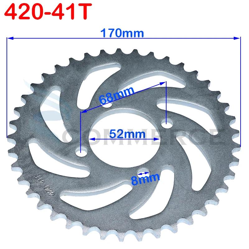 420/428 Chains 31T/37T/41T/48T 52mm Sprockets Rear Back Sprocket Cog Fit For Motorcycle ATV Quad Dirt Pit Bike Moped Accessories