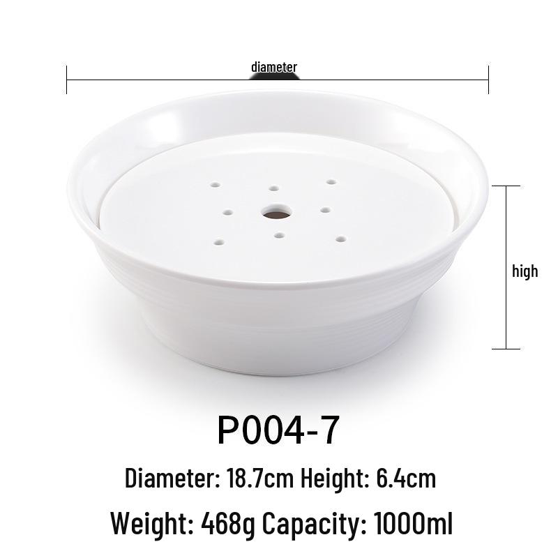 

Melamine Artistic Triple Plate for Hot Pot: Fatty Beef, Goose Intestine, Duck Intestine Dish 12 inches