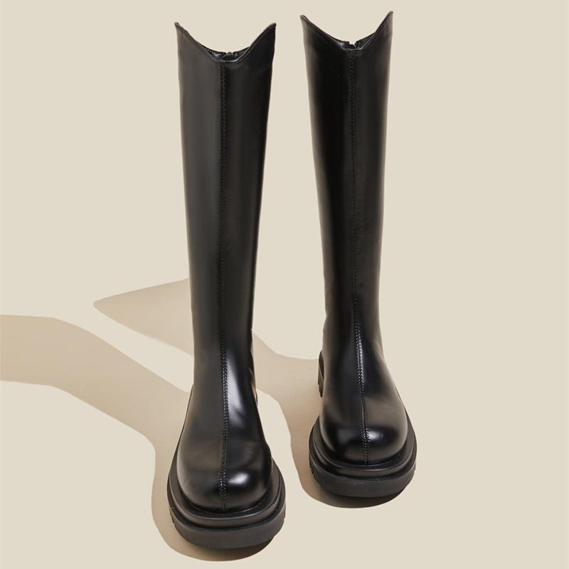 Martin boots women's boots 2025 new autumn and winter thick-soled velvet medium tube high boots knight boots small boots