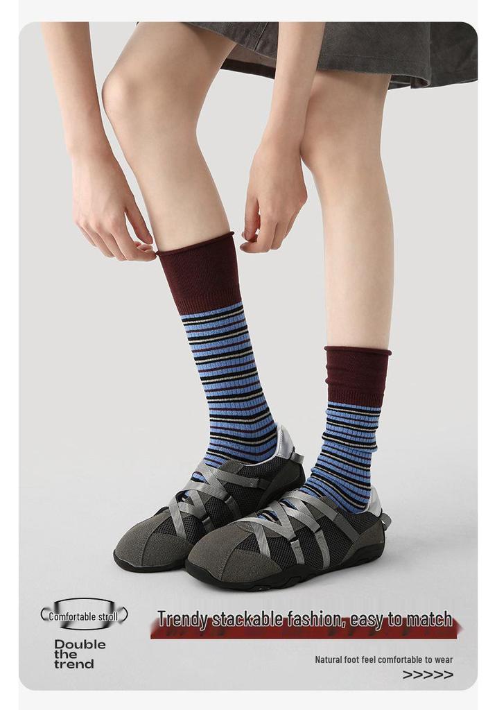 Renaissance Women's Mid-Calf Boneless Striped Socks - Autumn/Winter
