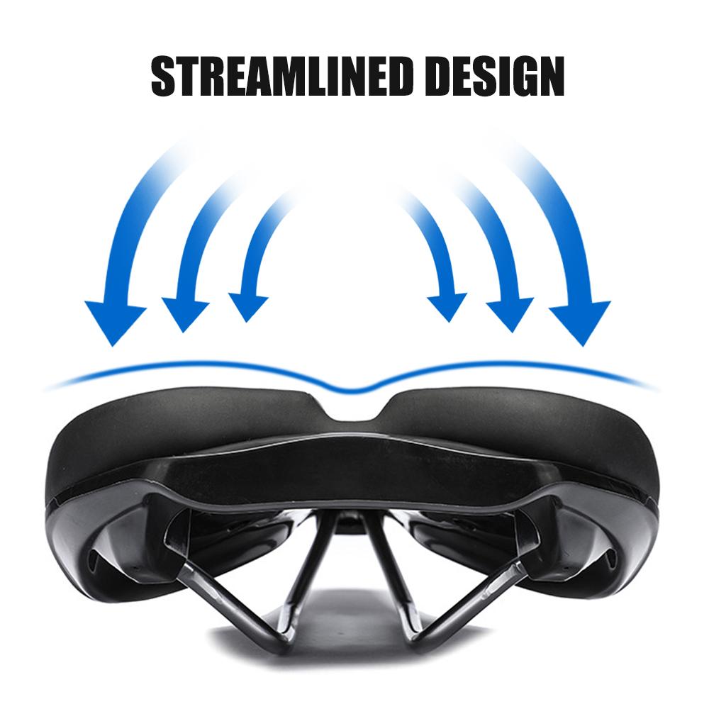 MTB Bike Saddle Breathable Big Butt Cushion Leather Surface Seat Mountain Bicycle Shock Absorbing Hollow Cushion Accessories