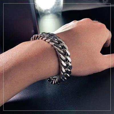 1 pièce Nouveau Tendance Hip Hop Chaîne Cubaine Bracelet Homme Classique Acier Inoxydable Largeur 12mm Chaîne Bracelet Pour Hommes Femmes Bijoux Cadeau