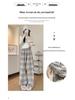 Women's High-End Retro Plaid Velvet Pants: Loose, Slimming Straight-Leg, Casual Wide-Leg Long Pants
