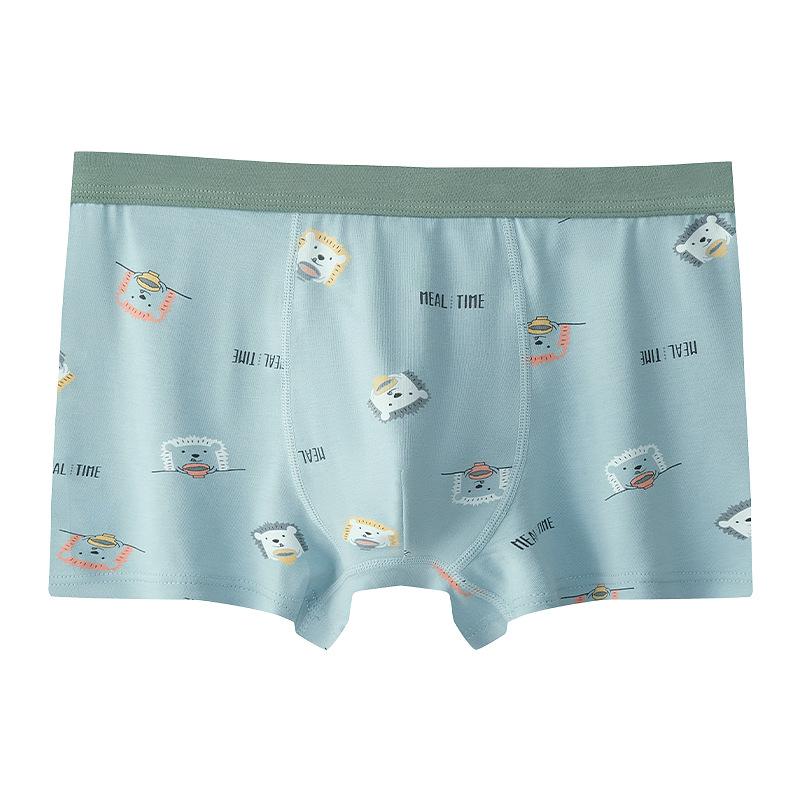 Men's Spring and Summer Thin Cute Printed Cotton Breathable Waist Flat Angle Underwear