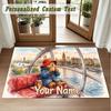 Crystal Velvet Square Rug Custom NamePaddington Pattern Non Slip Home Floor Decor Rug