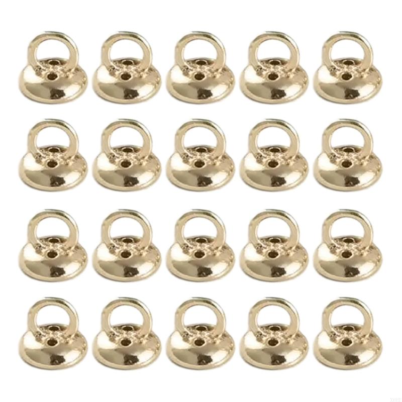 4/6MM 18K Gold Plated Brass Pearl Bracelet Ends Connector,Beads End Tips,Jewelry End Caps,For DIY Jewelry Making Accessories