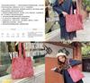 Fashionable Dusty Rose Corduroy Tote Bag With Artistic Design Versatile Large Capacity For Students