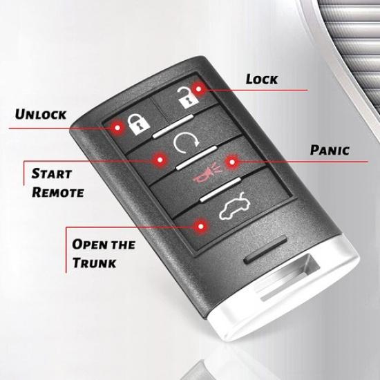 Keyless Entry Remote Car Key Fob Transmitter M3N5WY7777A For Cadillac STS 08-11
