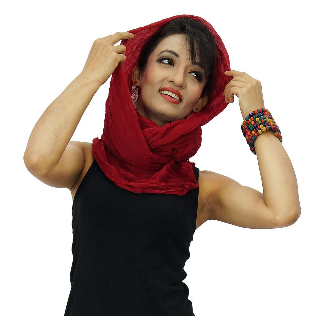 Chiffon Blend long Stole Scarves Solid Pattern Dupatta Indian Chunni Head