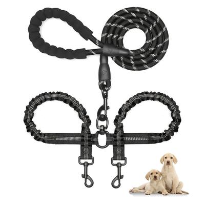 2 guinzagli per cani 1 trascinamento 2 guinzagli doppi anti-avvolgimento corde elastiche in nylon telescopico per cani guinzaglio per addestramento Golden Retriever