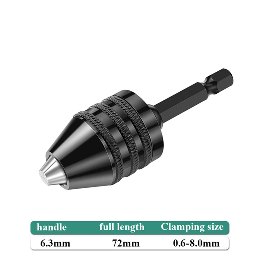 Drill Chuck Keyless Screwdriver Impact Driver Adaptor Electric Micro Motor Clamp 6.35mm Hex Shank Quick Change Converter